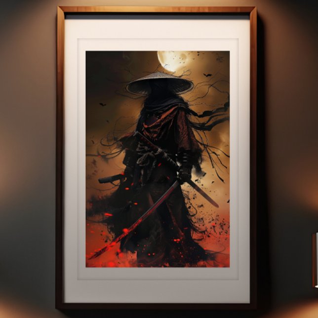 Foto Eclipse de Samurai - Impressão de Arte Guerreira E (Samurai's Eclipse - Enigmatic Warrior Art Print)