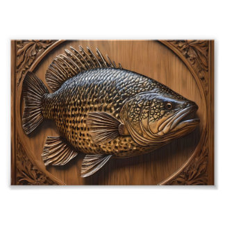 Foto Ecos do rio: Impressão de madeira de Murray Cod,