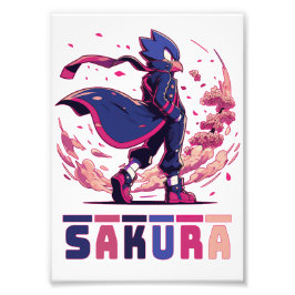 Foto Edgy Sakura Warrior Bird Anime Illustration