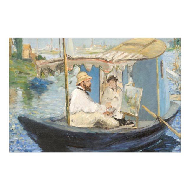 Foto Edouard Manet - Pintura Monet no Barco Estúdio (Frente)