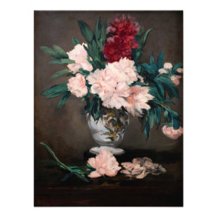 Foto Edouard Manet - Vaso de Peônias em Pequeno Pedesta