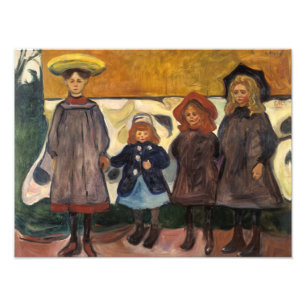 Foto Edvard Munch - Quatro Meninas em Asgardstrand