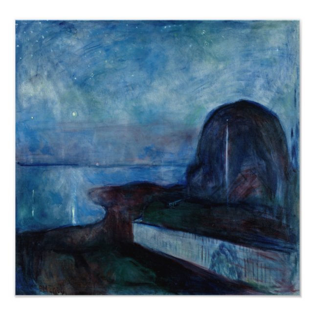 Foto Edvard Munch - Starry Night 1893 (Frente)