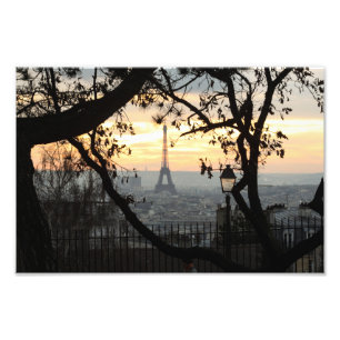 Foto Eiffel Tower Paris Montmartre Sunset -