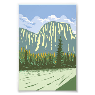 Foto El Capitan em Yosemite Valley California WPA Art