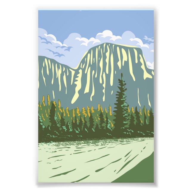 Foto El Capitan em Yosemite Valley California WPA Art (Frente)