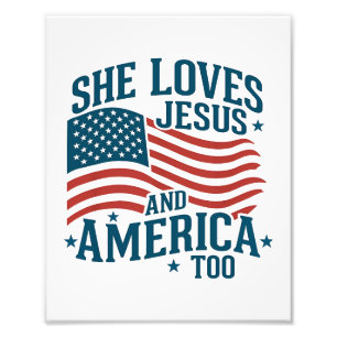 Foto Ela ama Jesus e América demais bandeira norte-amer