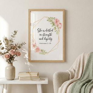 Foto Ela Está Revestida de Força e Dignidade Floral