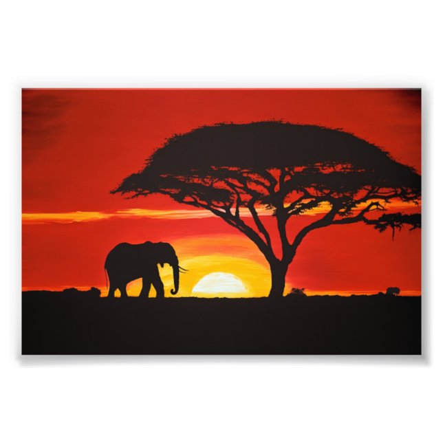 Foto Elefante Africano, Sunset, África, Decor Africano (Frente)