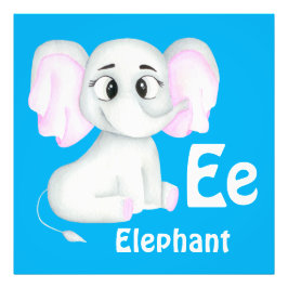 Foto Elefante personaliza ABC: Letra E - Adicione seu N