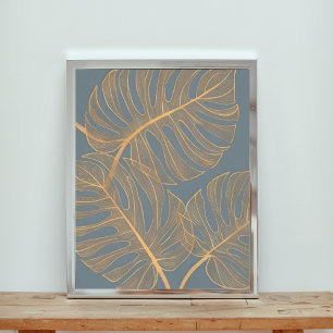 Foto Elegante Blue e Dourada arte Abstrato