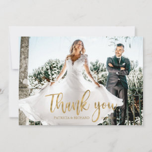 Foto Elegante Cartão de Agradecimento de Casamento