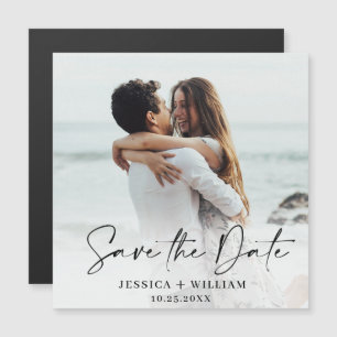 FOTO Elegante de Casamento Salve o Cartão Magnét