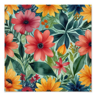 Foto Elegante Floral Art Poster