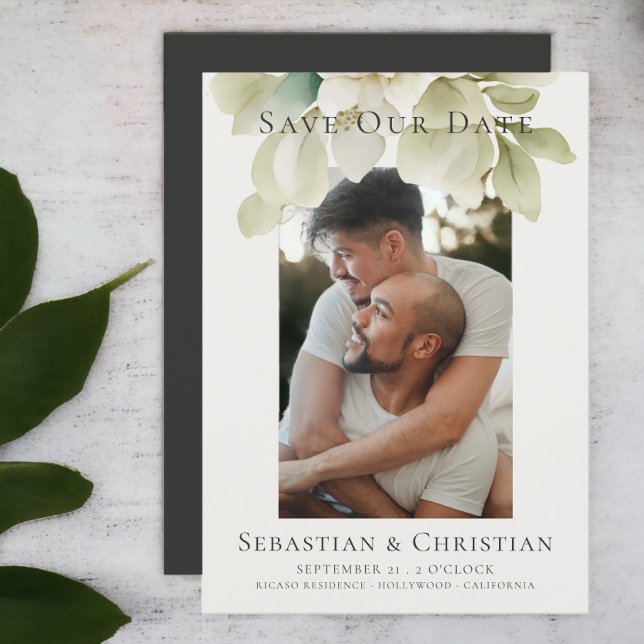 Foto Elegante Foliage Salvar A Data Casamento (Photo Elegant Foliage Save The Date Wedding announcement from Ricaso)