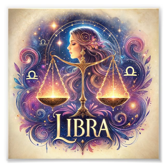Foto Elegante Libra Zodiac Art (Frente)