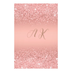 Foto Elegante Monograma Luxo Dourado Rosa Brilho