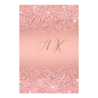 Foto Elegante Monograma Luxo Dourado Rosa Brilho