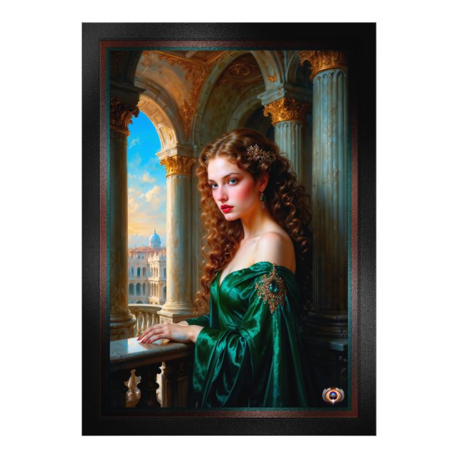 Foto Elegante Renascentista Vestida Verde (Frente)