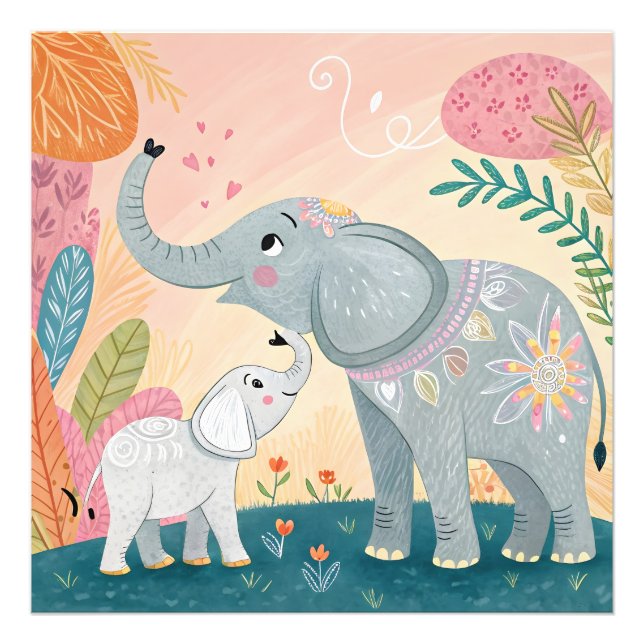 Foto Elephant Mom and Baby (Frente)