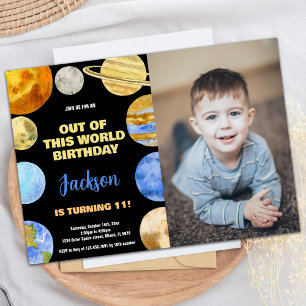 Foto em Laranja Negro Convite de Aniversário do Es