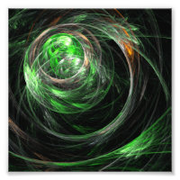 Em torno do Abstrato verde do mundo Impressão de f