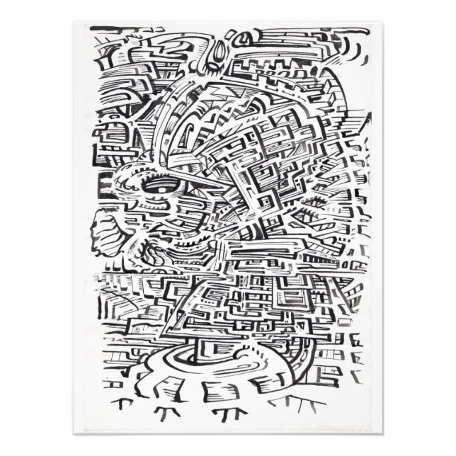 Foto Em um Entre-Lugar, desenho de tinta índia (Frente)