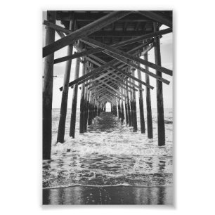 Foto Embaixo do Oceano Isle Pesca Pier Black White
