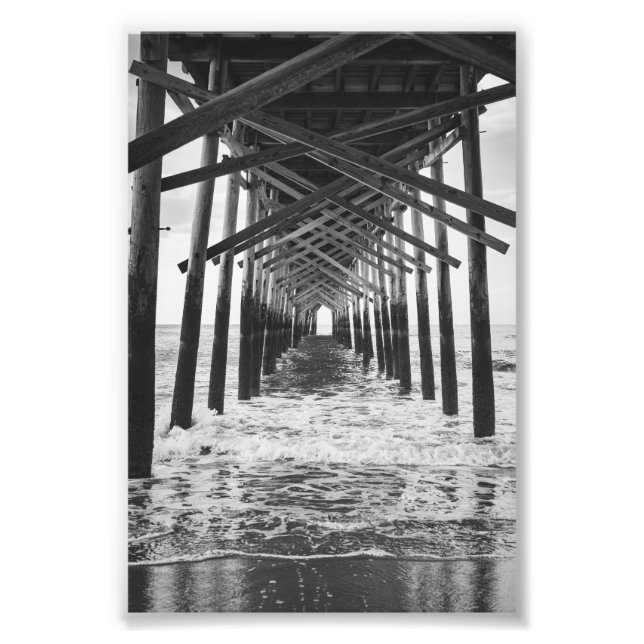 Foto Embaixo do Oceano Isle Pesca Pier Black White (Frente)