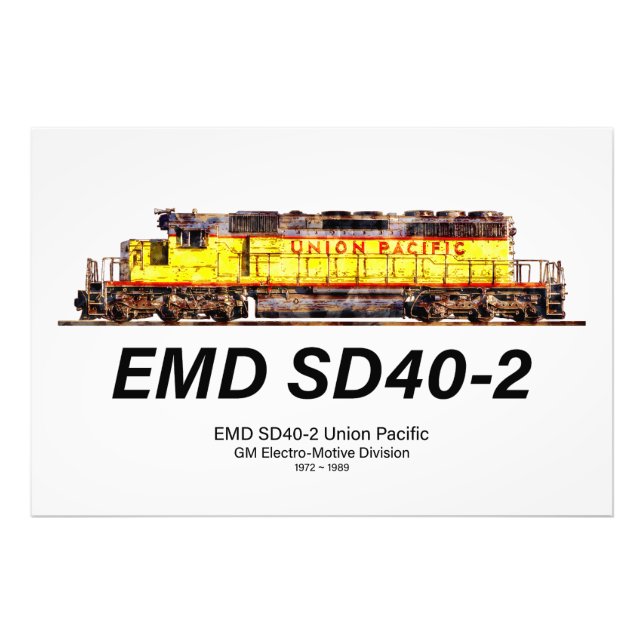 Foto EMD SD40-2 Locomotiva Diesel. União do Pacífico (Frente)