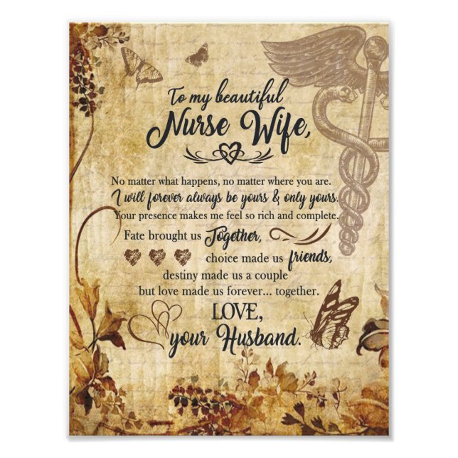 Foto Enfermeira Esposa Presente | Carta À Minha Bela Es (Frente)