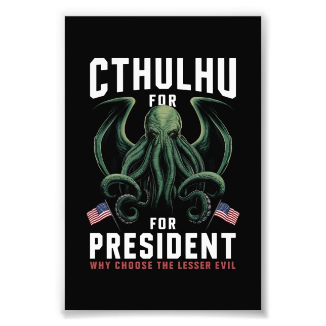 Foto Engraçado 2024 Eleições Cthulhu para Presidente (Frente)