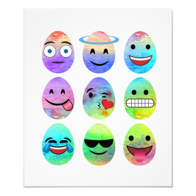 Foto Engraçado Emojis, Ovos Emoji Páscoas, Ovo Emoticon (Frente)