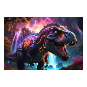 Foto Epic Cosmic Dinossaur Fantasy Vibrant Landscape Ph