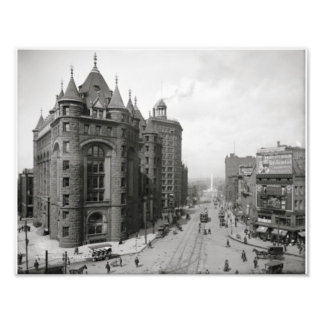 Foto Erie County Savings Bank ~ Main & Niagara Rua 1908 (Frente)