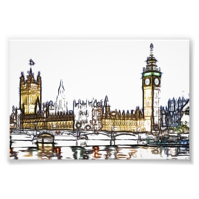 Foto Esboço Artístico do Palácio de Westminster (Frente)