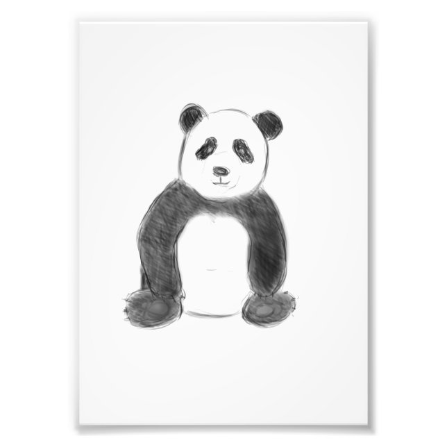 Foto Esboço preto e branco do panda (Frente)