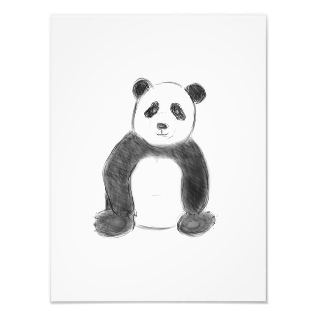 Foto Esboço preto e branco do panda (Frente)