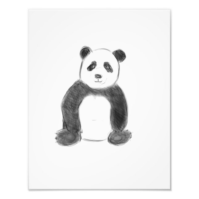 Foto Esboço preto e branco do panda (Frente)