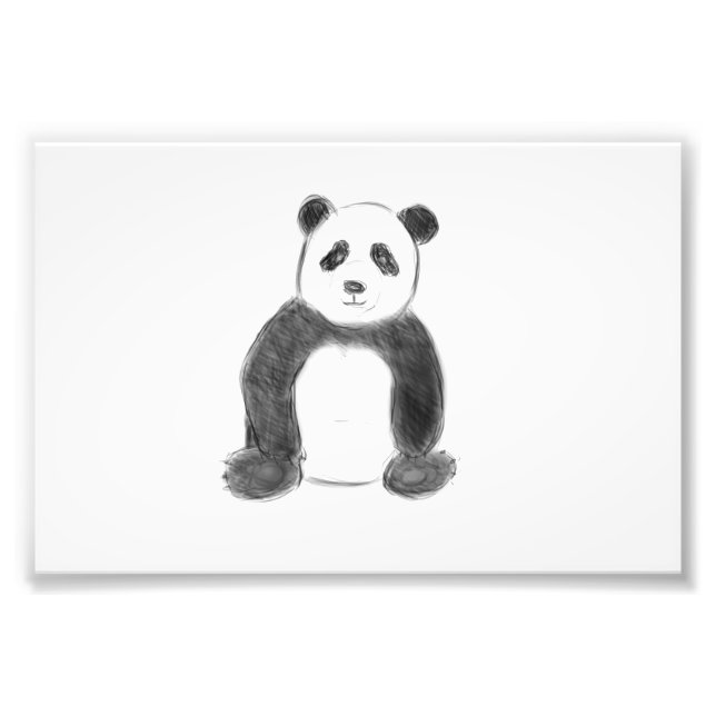 Foto Esboço preto e branco do panda (Frente)