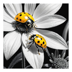 Foto Escaravelho Amarelo Na Flor Branca Preta