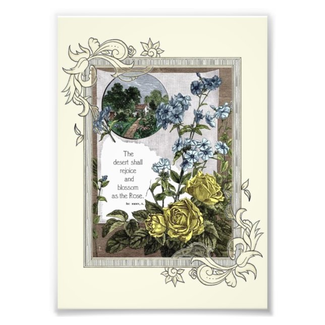 Foto Escritura de Bíblia de Vintage com Rosas (Frente)