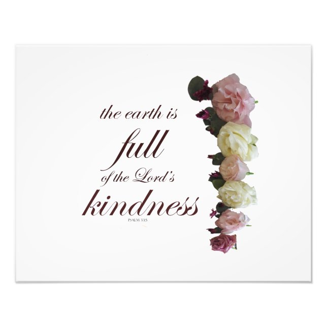 Foto Escritura, Salmo 33, Rosas Brancas e Rosa (Frente)