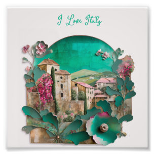 Foto Escultura de papel em italiano floral