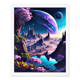 Foto Espaço bonito padrão com planetas místicos 3d