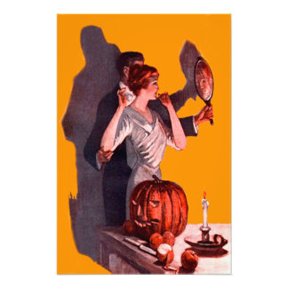 Foto Espelho de Casal Art Deco Abóbora Jack O Lantern