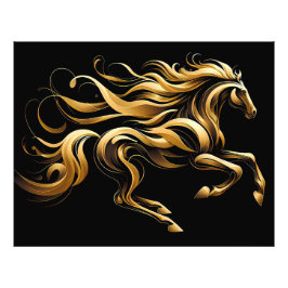 Foto Espírito Dourado – Cavalo Abstrato em Movimento