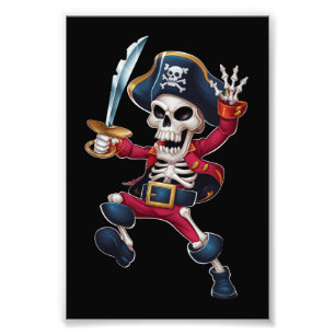 Foto Esqueleto Dabbing Pirata Halloween Crianças Jolly