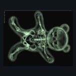 Foto Esqueleto de raio-X de um poster pop de arte de ur<br><div class="desc">Este esqueleto de raio-x de um ursinho assustador é a peça perfeita de arte pop. É uma poster divertida...  não apenas seu urso comum! E cuidado com essas presas!</div>