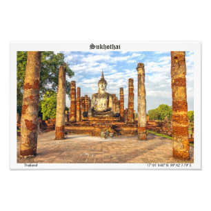 Foto estátua Buda, Wat Mahatha, Sukhothai